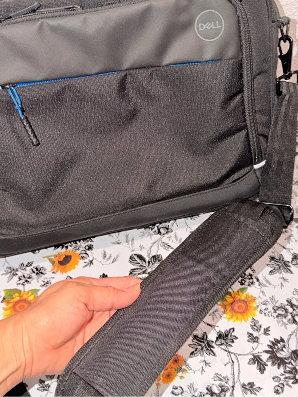 Dell Black Laptop Bag with Blue Accent